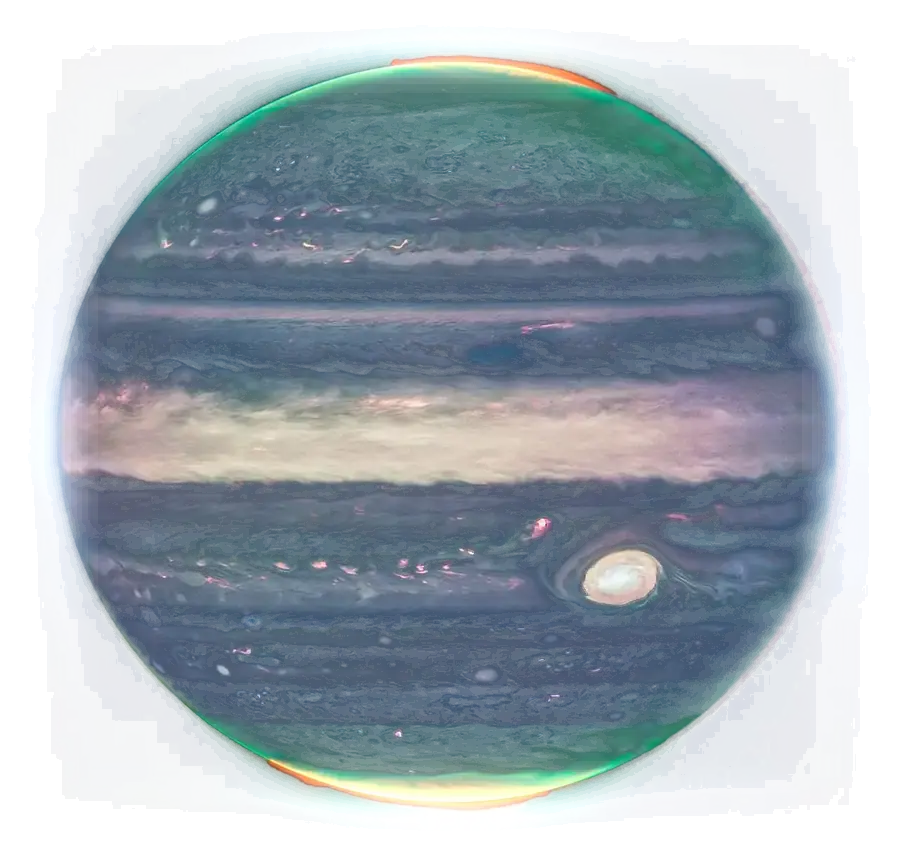 Jupiter mit Polarlichtern